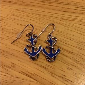Blue Anchor Earrings